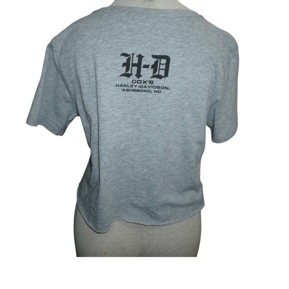 Harley Davidson Cropped Cut T-Shirt Black Short Sleeve Women’s Small/Medium - Picture 4 of 8